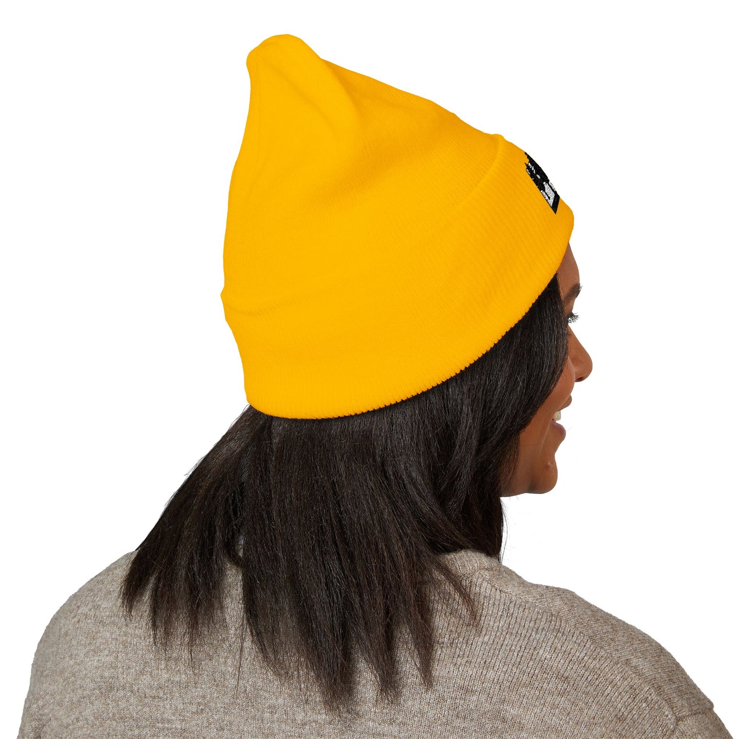 Embroidered  Beanie (Yellow)