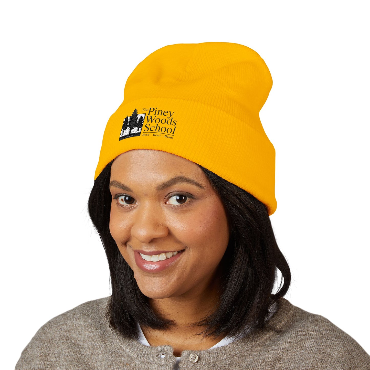 Embroidered  Beanie (Yellow)