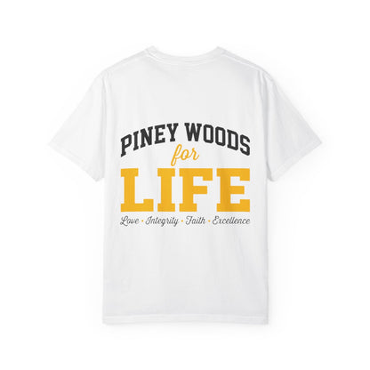 Proven By History Tee Values Edition in White — back print in dark ink and gold