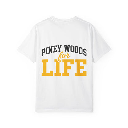 Proven By History Tee in White — back print in dark ink and gold