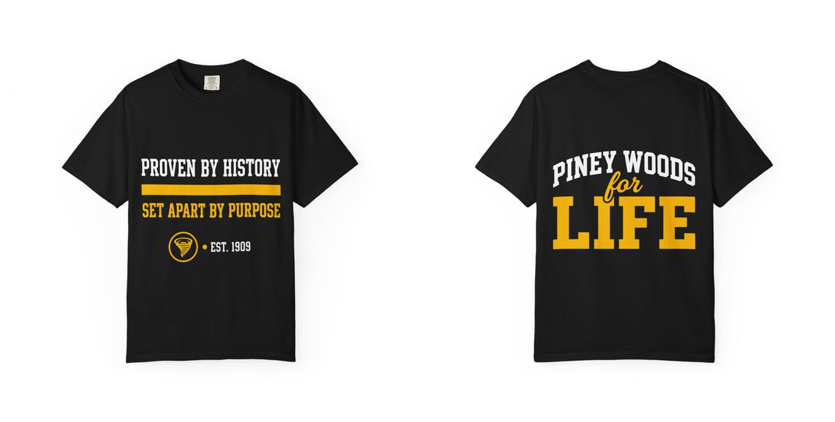 Proven By History Tee — front and back print