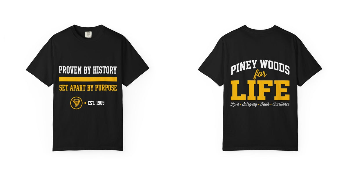 Proven By History Tee Values Edition — front and back print